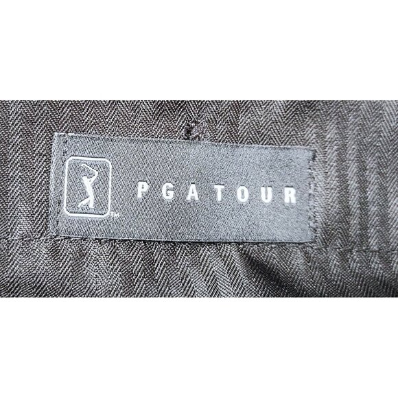 PGA Tour Golf Shorts Men's 34 Gray Plaid Polyester Shorts - Picture 3 of 4